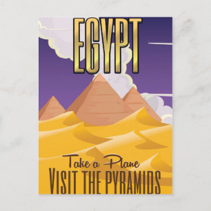 Ägypten - Besuchen Sie das Pyramiden-Urlaubsposter Postkarte