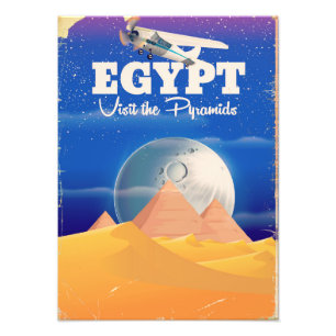 Ägypten - Besuchen Sie die Pyramiden Vintage-Reise Fotodruck