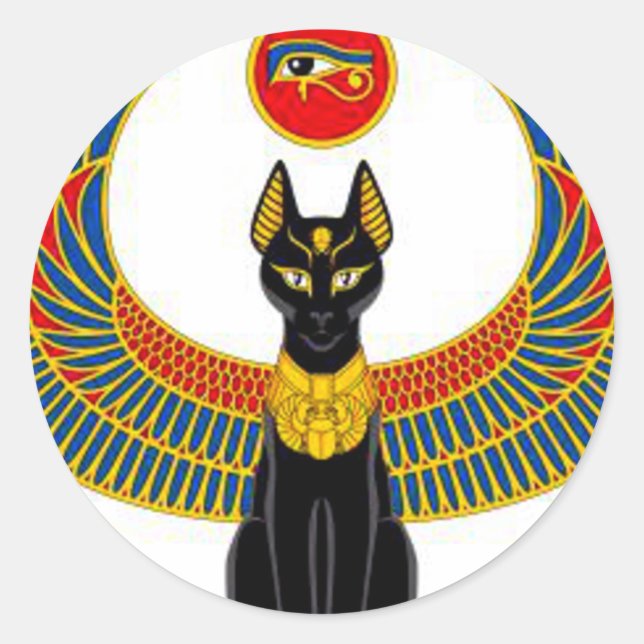 Ägypten Cat Runder Aufkleber (Vorderseite)