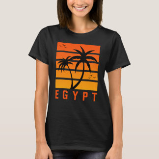 Ägypten der Frauen Vintag Orange Sunset T - Shirt