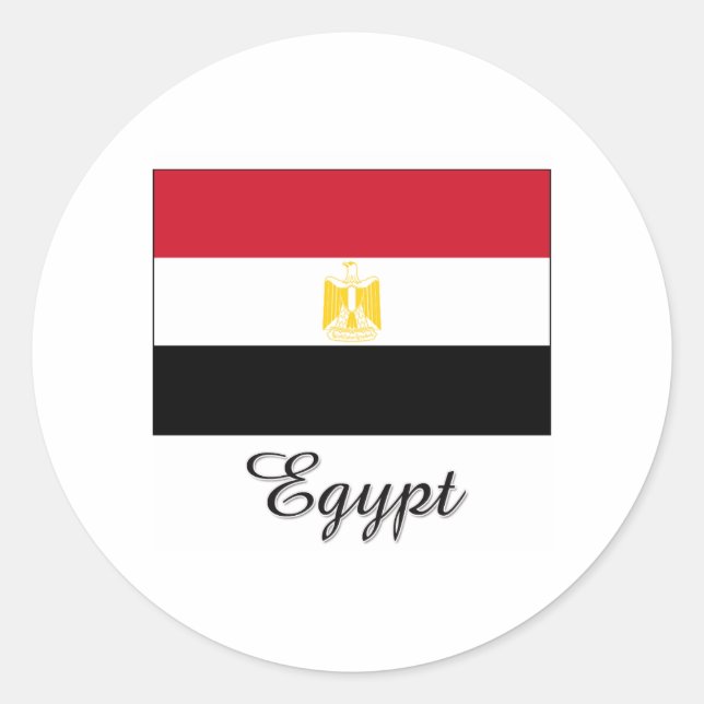 Ägypten-Flag-Design Runder Aufkleber (Vorderseite)