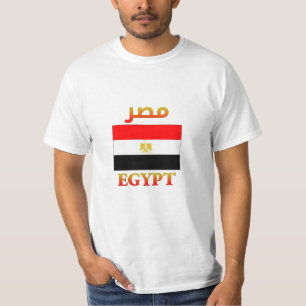 Ägypten Flagge مصر Arabische & Englische WordArt T-Shirt