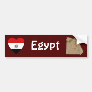 Ägypten-Flagge Herz + Karte Aufkleber Autoaufkleber