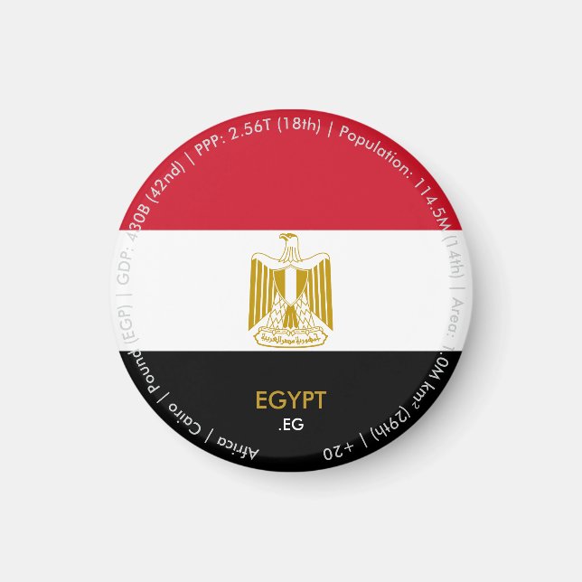 Ägypten-Flagge Magnet (Vorne)