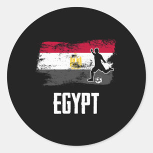 Ägypten-Flagge-Trikot ägyptische Fußballmannschaft Runder Aufkleber
