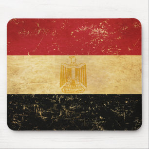 Ägypten-Flagge Vintage-Grunge-Design Mousepad