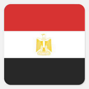 Ägypten-Flaggen-Aufkleber Quadratischer Aufkleber