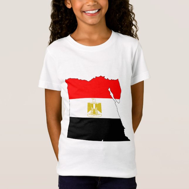 Ägypten-Flaggen-Karte Größengleich T-Shirt (Vorderseite)