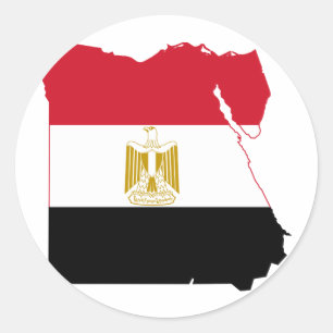 Ägypten-Flaggenkarte Z.B. Runder Aufkleber