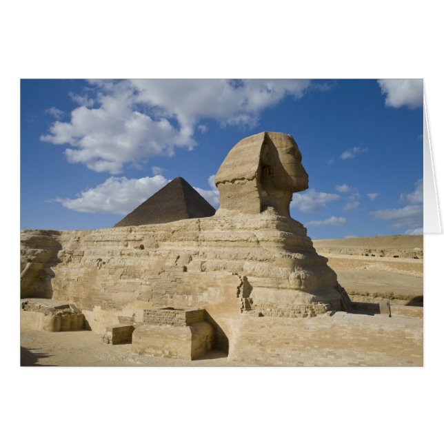Ägypten, Gizeh. Die große Sphynx erhebt sich über  (Vorderseite (Horizontal))
