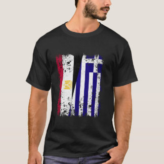 Ägypten Griechenland Halbe Flagge Ägyptische Griec T-Shirt