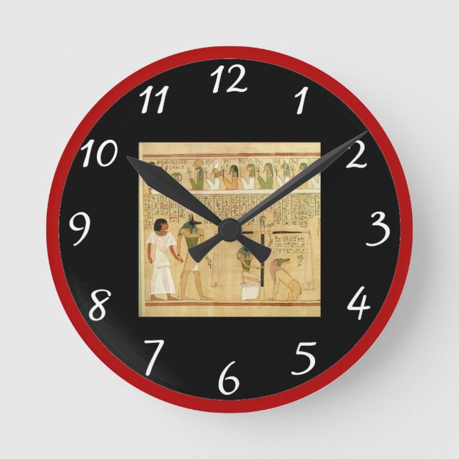 Ägypten-Hieroglyphen-Mauer Runde Wanduhr (Vorderseite)
