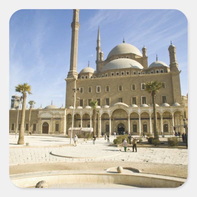 Ägypten, Kairo. Die imposante Moschee Mohammed Ali Quadratischer Aufkleber (Vorderseite)