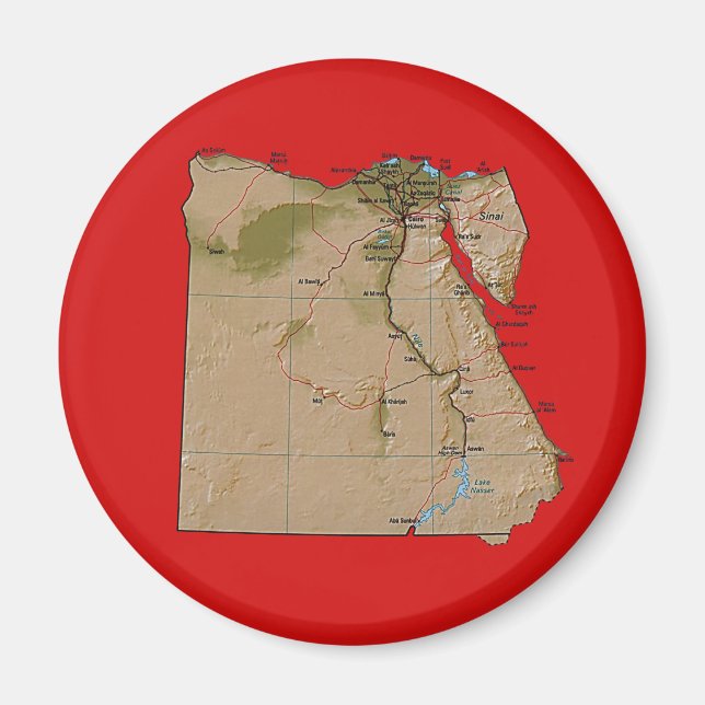 Ägypten Karte Magnet (Vorne)
