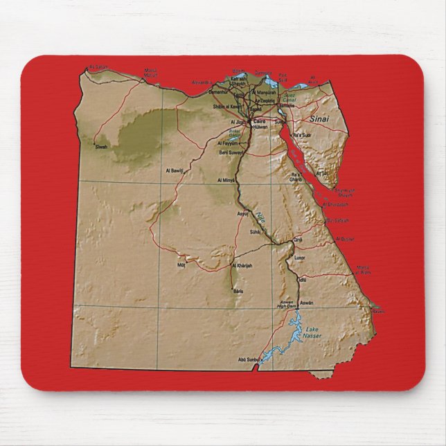Ägypten-Karte Mousepad (Vorne)