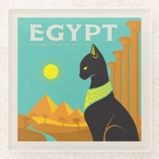 Ägypten | Land der Felinischen Royalität Glasuntersetzer
