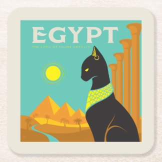 Ägypten | Land der Felinischen Royalität Rechteckiger Pappuntersetzer