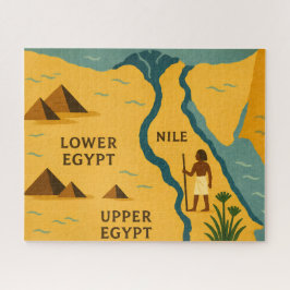 Ägypten Nile Karte Mystique Puzzle Blue Gold