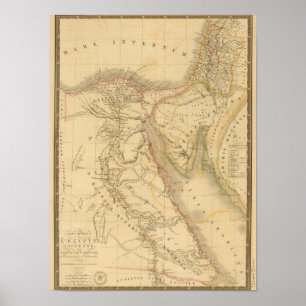 Ägypten-, Palästina- und Arabien-Karte Poster