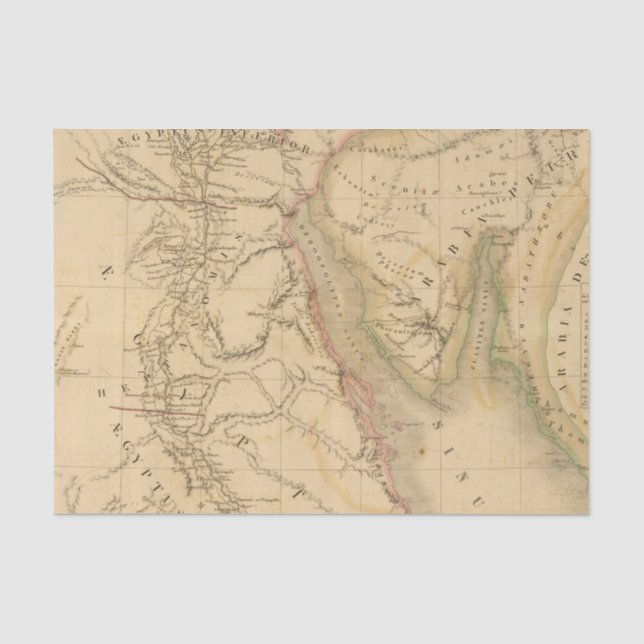 Ägypten-, Palästina- und Arabien-Karte Seidenpapier (Vorderseite)