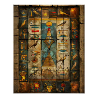 Ägypten Pharaoh Wall Mosaik Kunst Poster