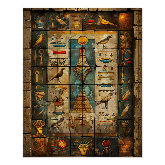 Ägypten Pharaoh Wall Mosaik Kunst Poster (Vorderseite)