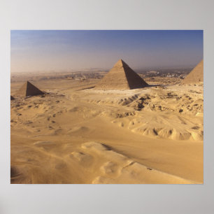 Ägypten, Pyramiden in Gizeh, Ghafre, Khufu, Menkau Poster