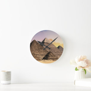 Ägypten Pyramiden Sphinx Khufu Foto Souvenir Wüste Runde Wanduhr