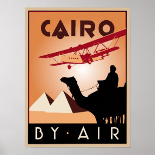 Ägypten-Reise-Kunst im Art Deco-Stil aus der Vinta Poster