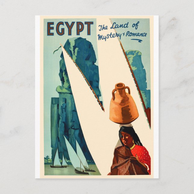 Ägypten, Segeln auf dem Nail River Postkarte (Vorderseite)