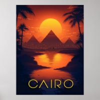 Ägypten Sonnenuntergang: Pyramiden und Nile River
