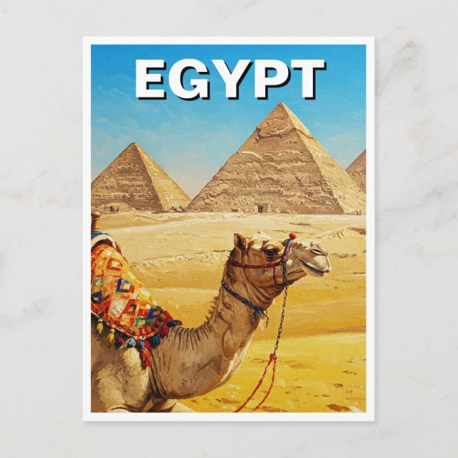 Ägypten Sphinx Pyramiden von Gizeh Camel Postkarte (Vorderseite)