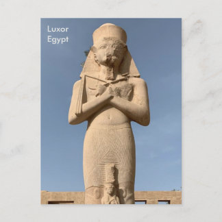 Ägypten, Statue Ramses II in Karnak Temple, Luxor Postkarte