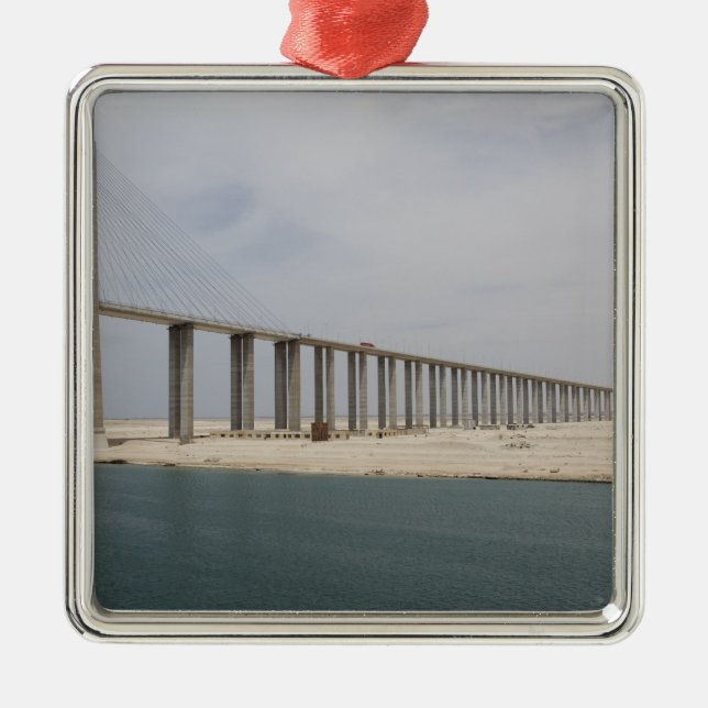 Ägypten, Suez Canal. Friedensbrücke aka Peace Silbernes Ornament (Vorne)
