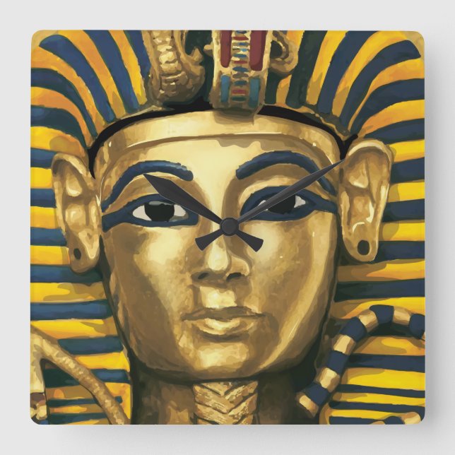 Ägypten - Tutankhamun Quadratische Wanduhr (Vorderseite)