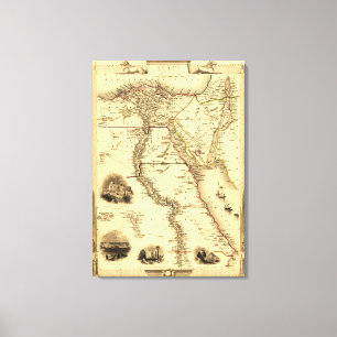 Ägypten und ArabiaPanoramic MapEgypt Leinwanddruck