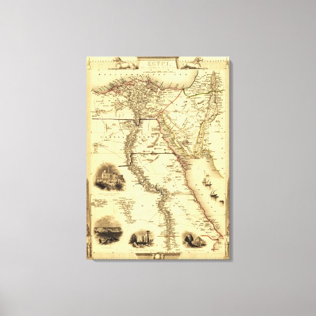 Ägypten und ArabienPanoramakarteÄgypten Leinwanddruck (Vorderseite)