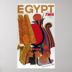 Ägypten Vintage Luftreise Alte Kultur Tourismus Poster