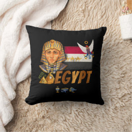 Ägypten Vintage Pharao-Flagge und Pyramiden Souven Kissen