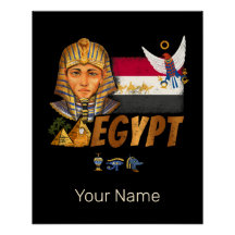 Ägypten Vintage Pharao-Flagge und Pyramiden Souven