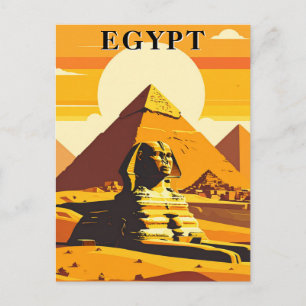 Ägypten Vintage-Reise Sphinx und Pyramiden Postkarte