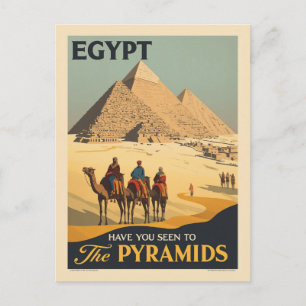 Ägypten Vintage-Reiseposter – Die Pyramiden von Gi Postkarte