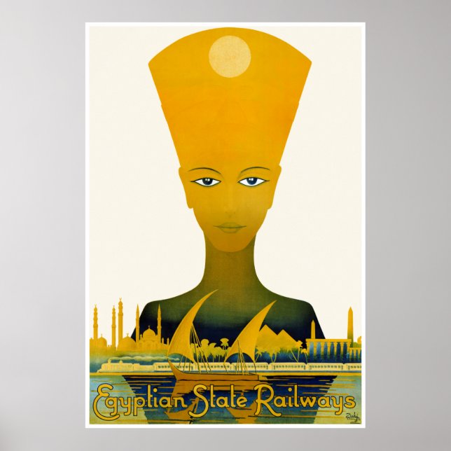 Ägypten Vintage Travel Poster wiederhergestellt (Vorne)