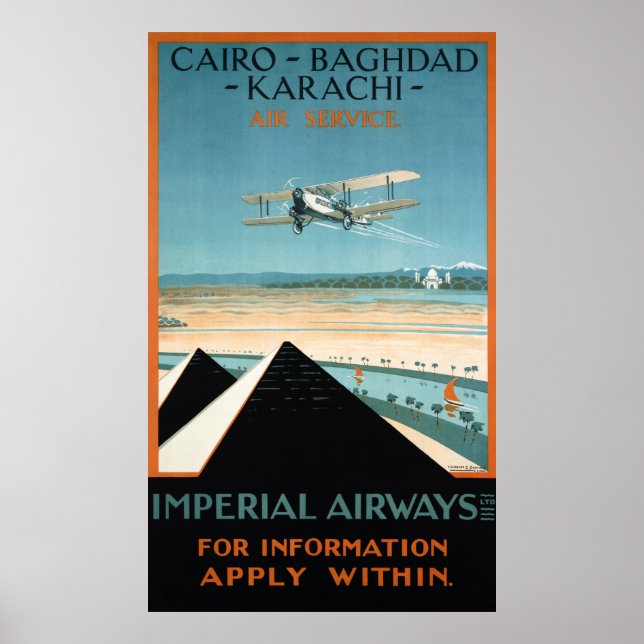 Ägypten Vintage Travel Poster wiederhergestellt (Vorne)