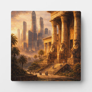Ägyptens antike Zukunfts-Skyline-Kunst Fotoplatte