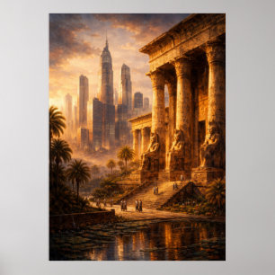 Ägyptens zukünftige Skyline in antiker Kunst Poster