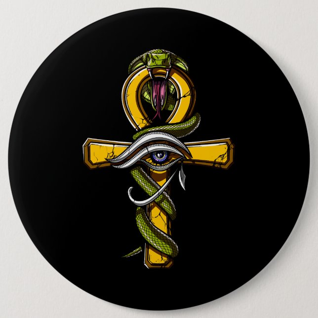 Ägypter Ankh Auge Horus des alten Button (Vorderseite)