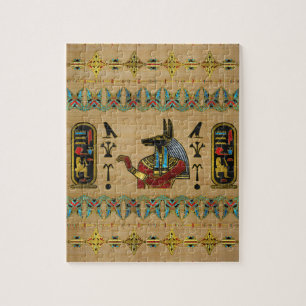 Ägypter Anubis Verzierung auf Papyrus