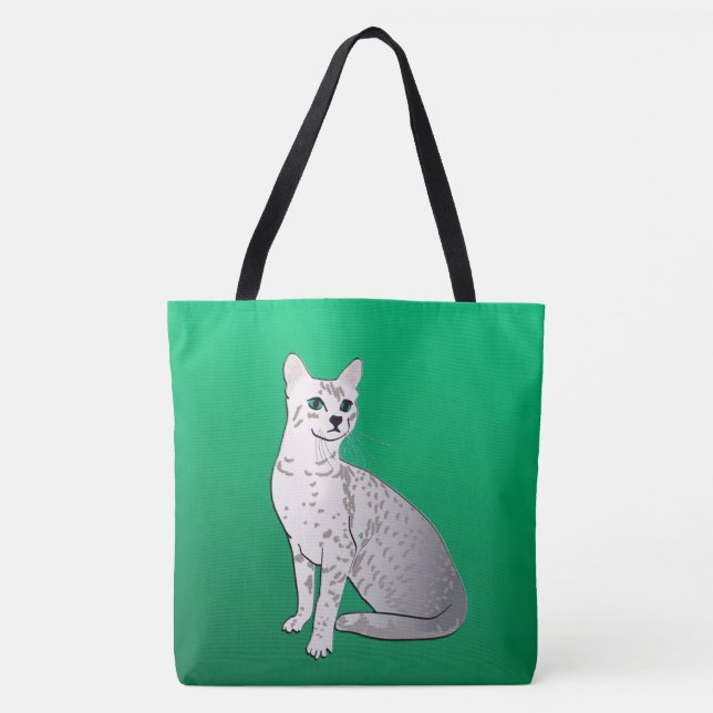 Ägypter Mau Katze auf Jade-Grün Tasche (Vorderseite)