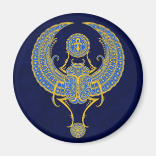 Ägypter Winged Scarabäus, blau Magnet